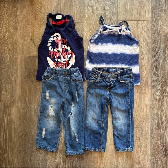 2T, 4T OLD NAVY JEANS LITTLE GIRLS JEANS, PANTS, SHIRT AND JEANS FOR GIRLS - Picture 3 of 9